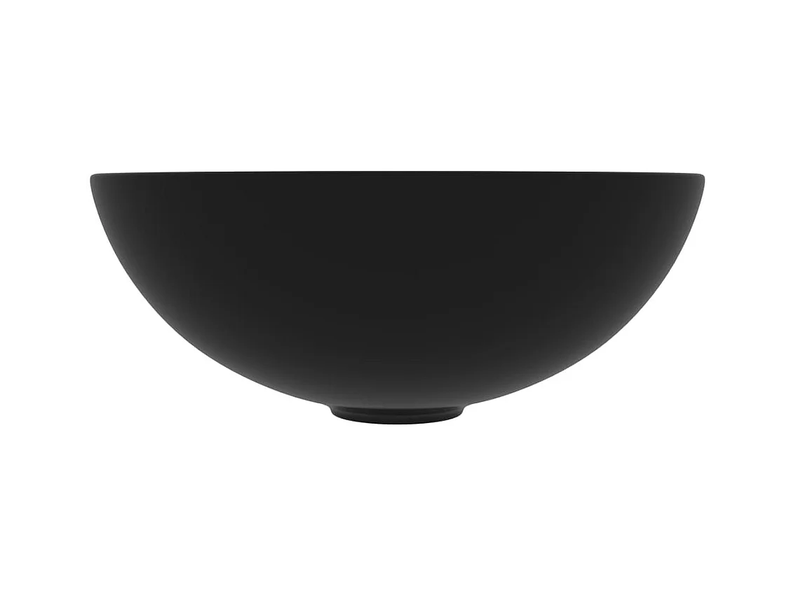 Lavabo de salle de bain Céramique Noir mat Rond