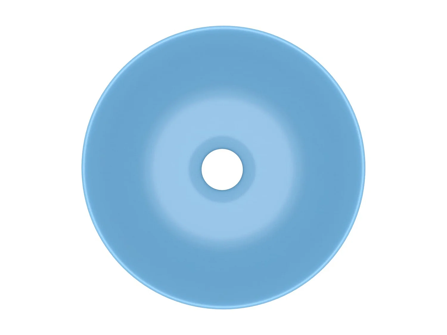 Lavabo de baño redondo de cerámica azul claro