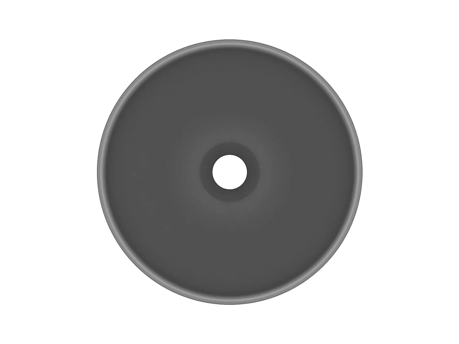 Luxe ronde wastafel donkergrijs mat 32,5x14cm keramiek