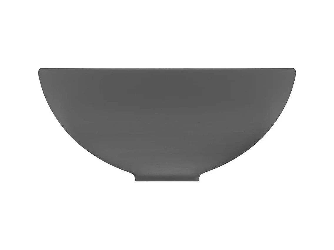 Luxe ronde wastafel donkergrijs mat 32,5x14cm keramiek