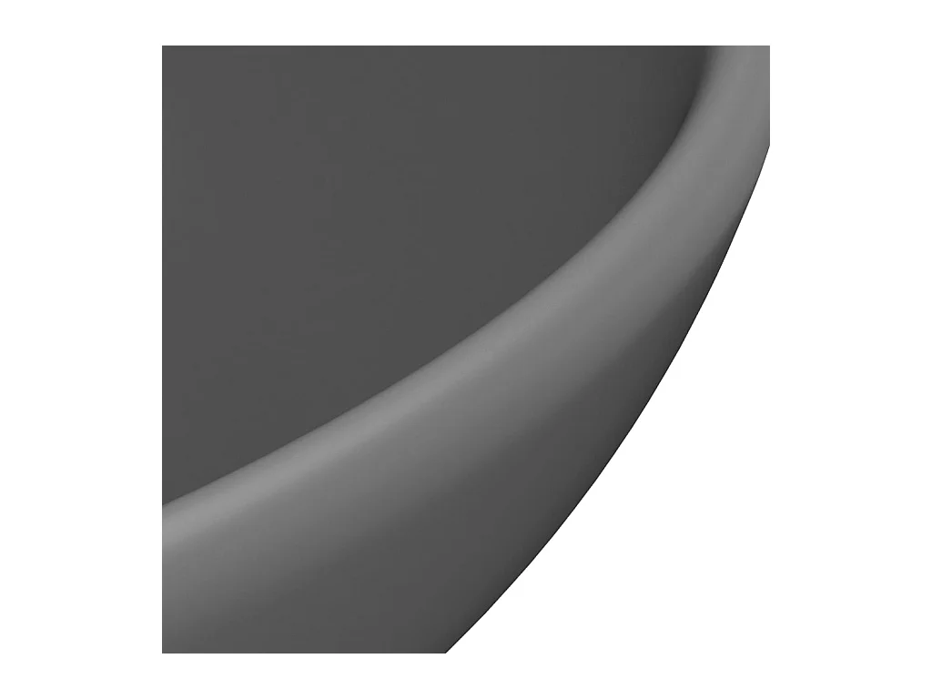 Luxe ronde wastafel donkergrijs mat 32,5x14cm keramiek