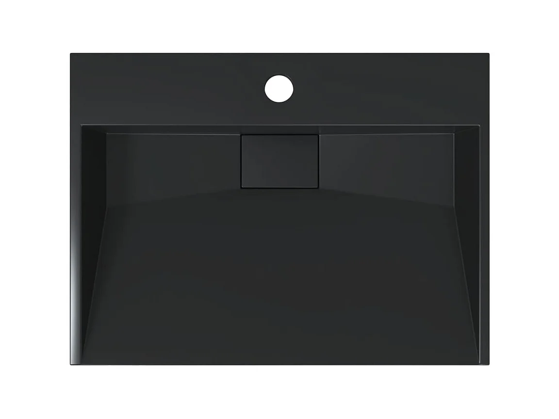 Vasque 50x38x11 cm fonte minérale/marbre noir mat