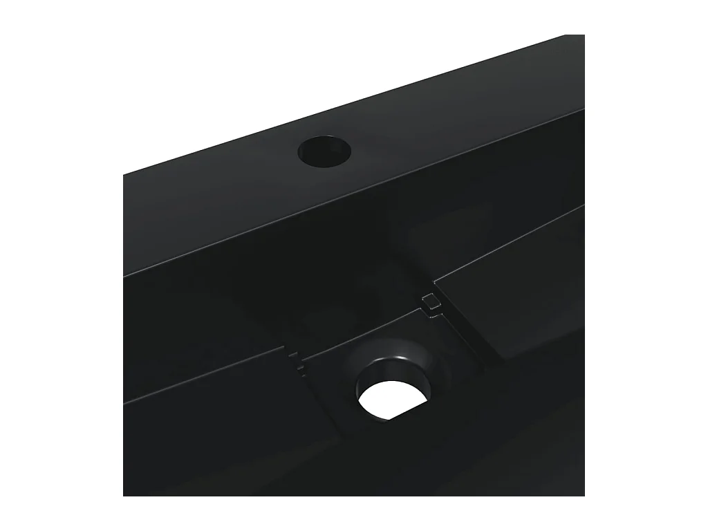 Vasque 50x38x11 cm fonte minérale/marbre noir mat