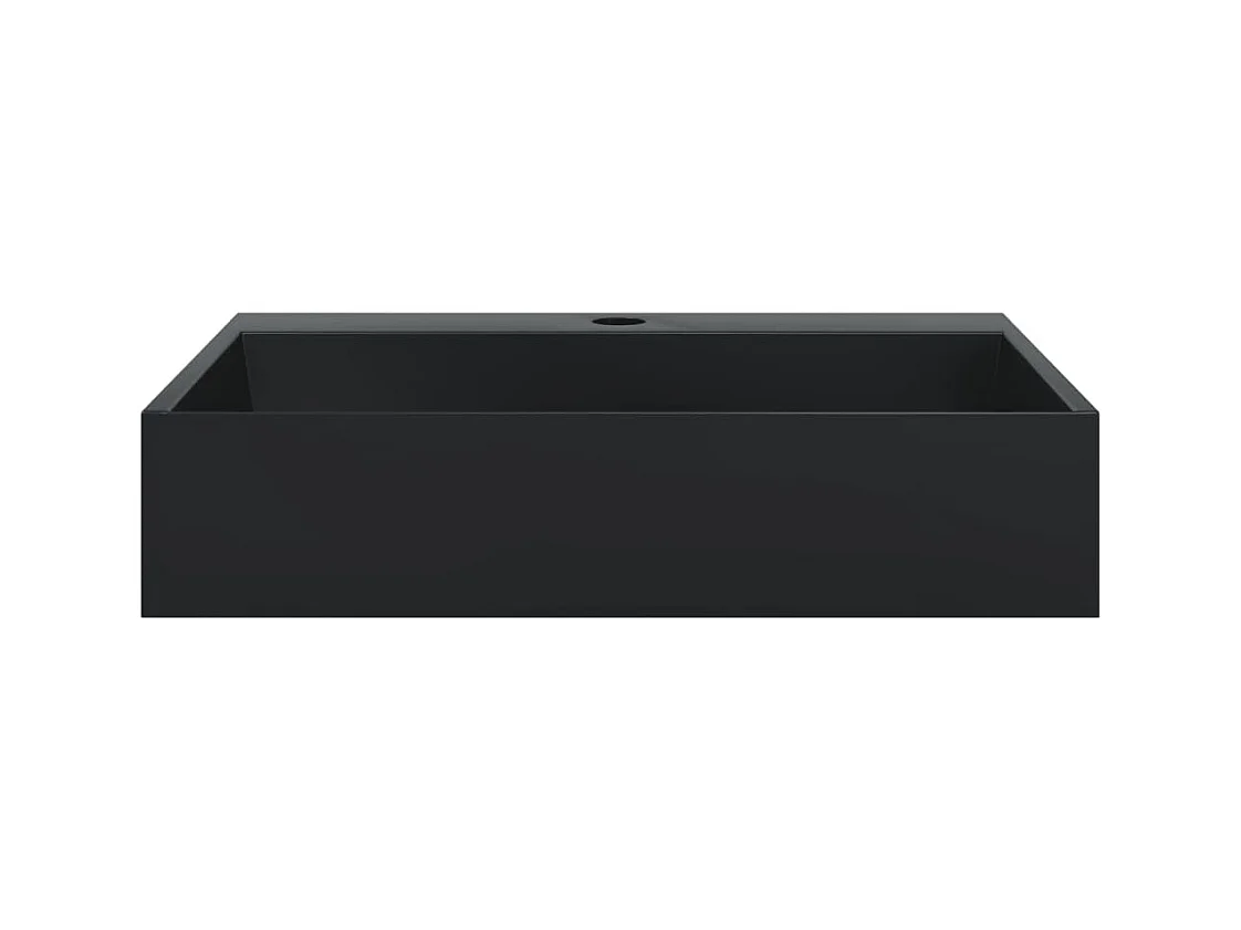 Vasque 50x38x11 cm fonte minérale/marbre noir mat