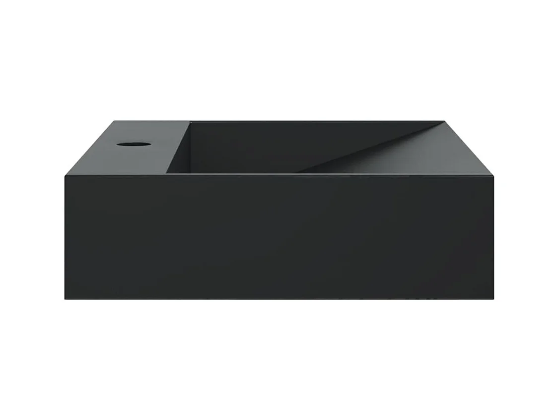 Vasque 50x38x11 cm fonte minérale/marbre noir mat