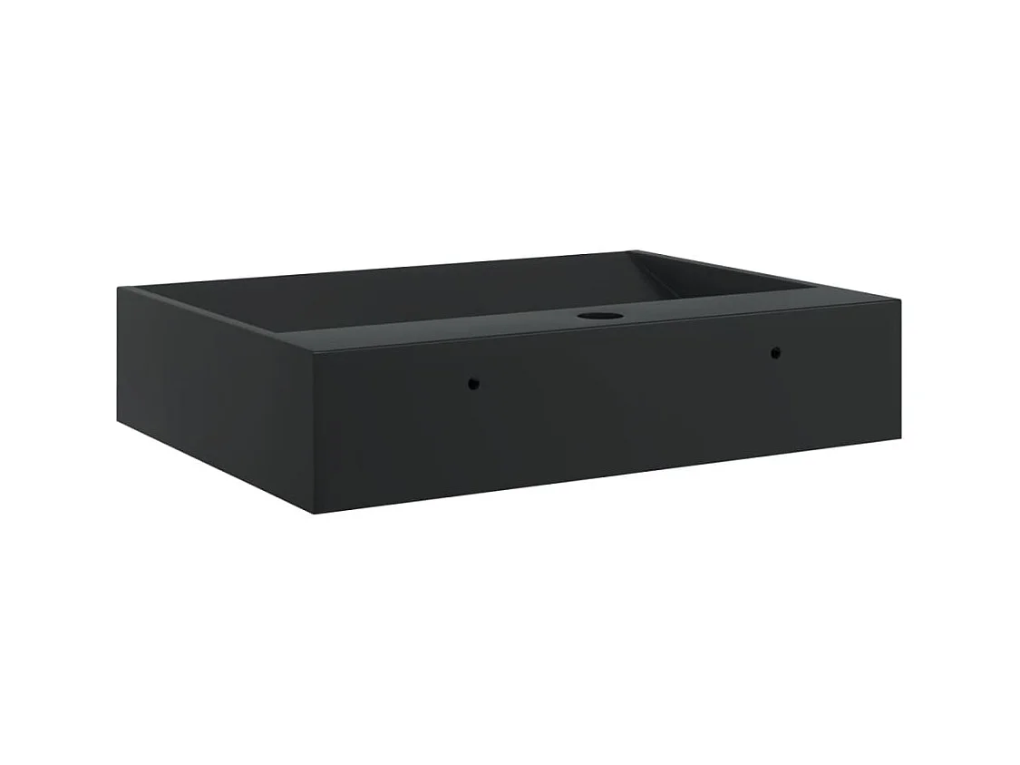 Vasque 50x38x11 cm fonte minérale/marbre noir mat