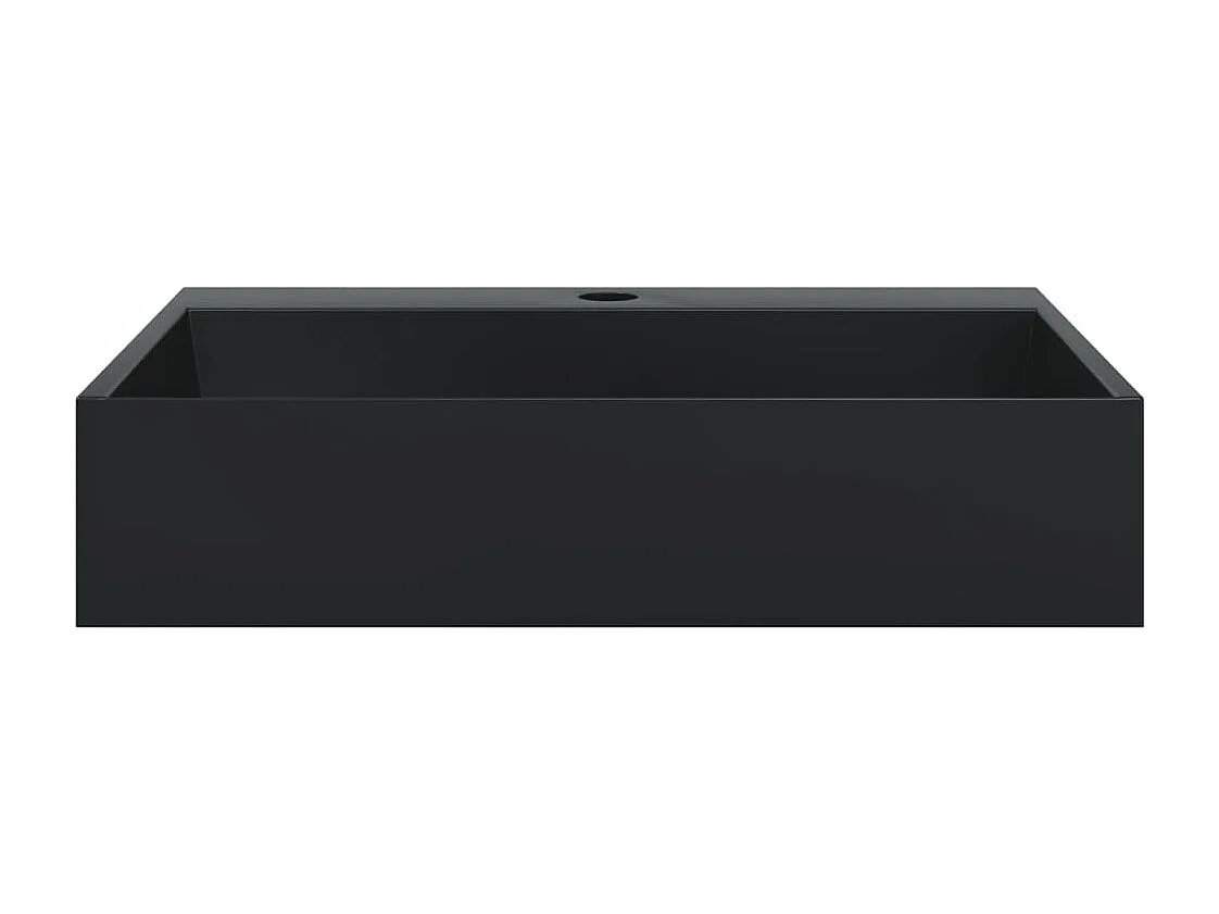 Vasque 50x38x11 cm fonte minérale/marbre noir mat
