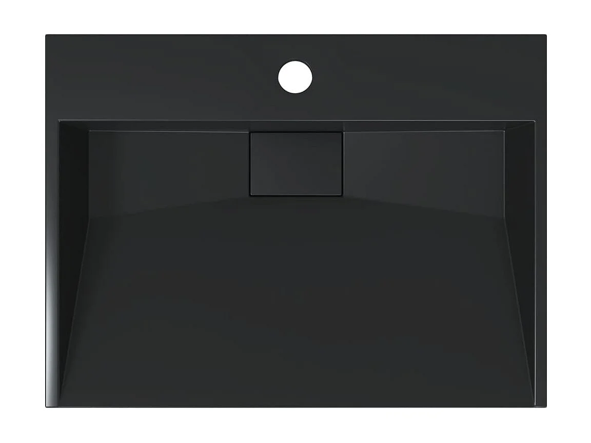 Vasque 50x38x11 cm fonte minérale/marbre noir mat
