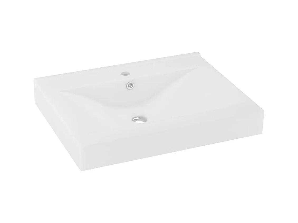 Wastafel met kraangat Mat wit 60x46 cm Keramiek