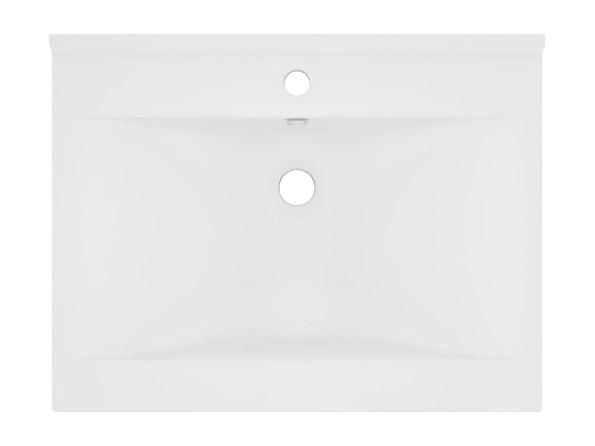 Lavabo con orificio para grifería Blanco mate 60x46 cm Cerámica