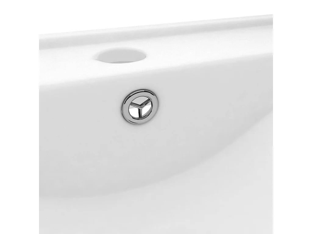 Lavabo con orificio para grifería Blanco mate 60x46 cm Cerámica