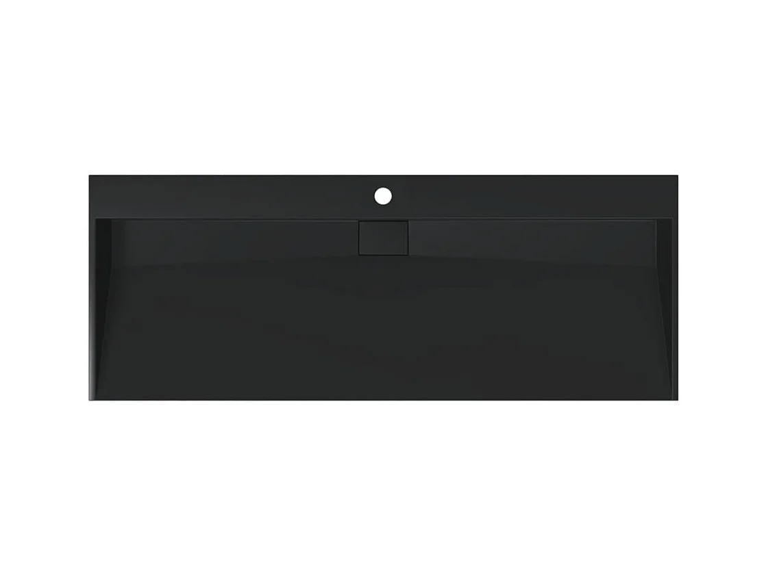 Vasque 120x46x11 cm fonte minérale/marbre noir mat