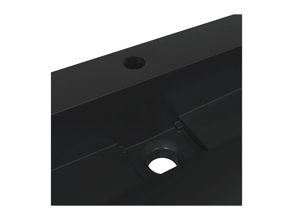 Vasque 120x46x11 cm fonte minérale/marbre noir mat
