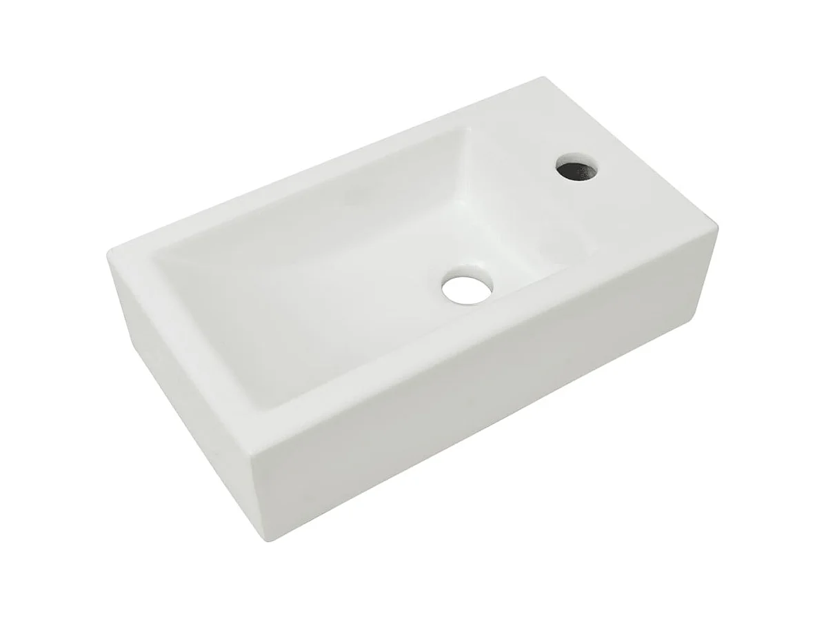 Wastafel + kraangat Keramiek Wit 46 x 25,5 x 12 cm