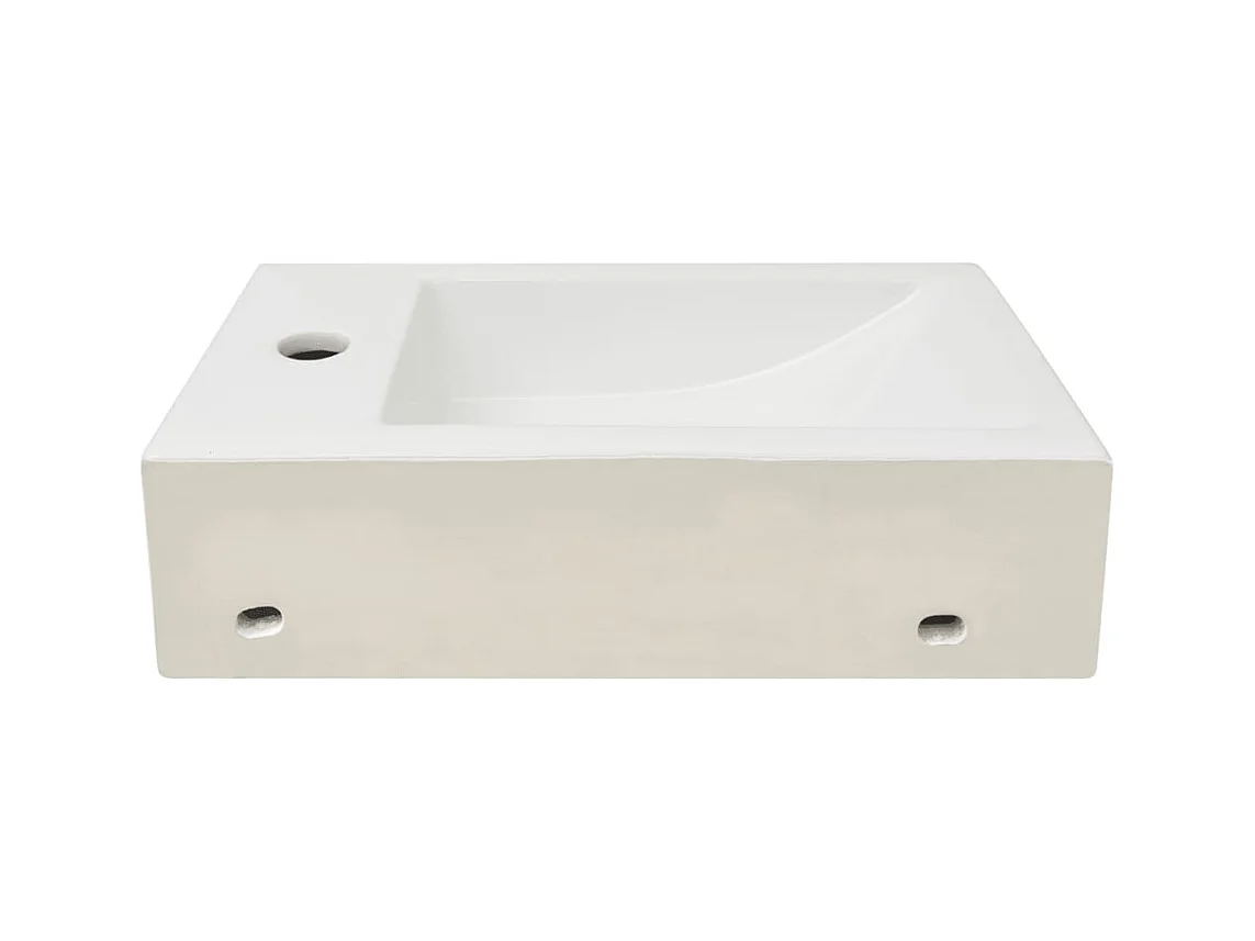 Wastafel + kraangat Keramiek Wit 46 x 25,5 x 12 cm