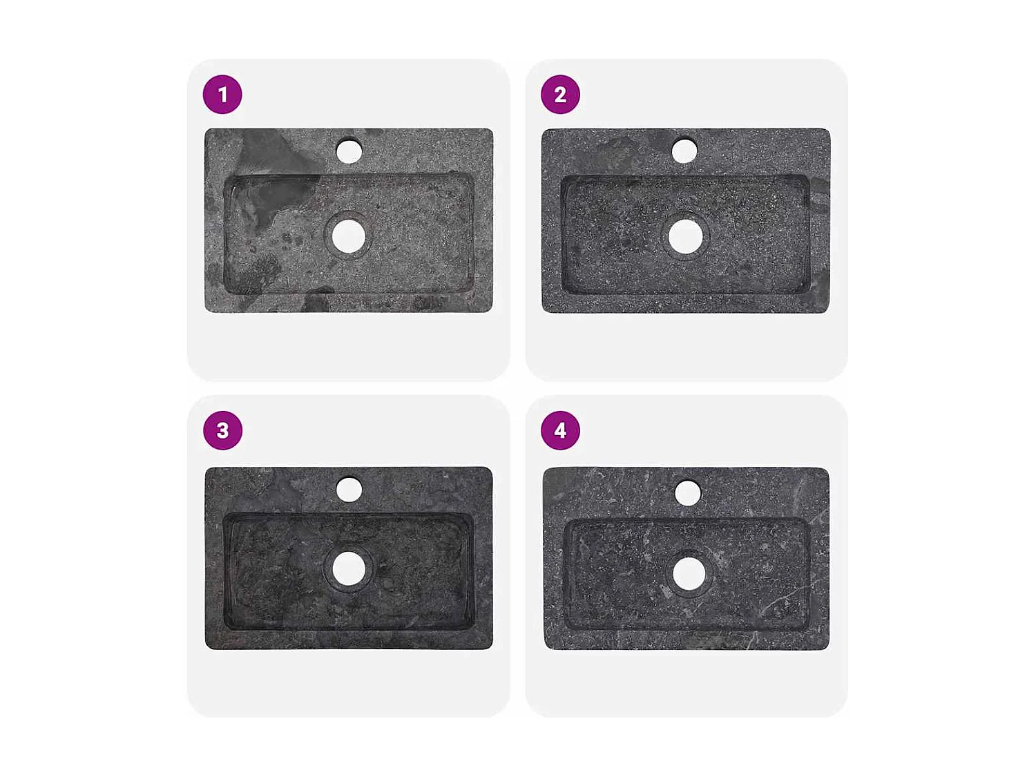 Lavabo sospeso grigio 38x24x6,5 cm marmo