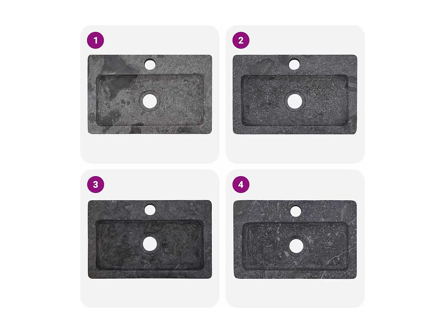 Lavabo sospeso grigio 38x24x6,5 cm marmo