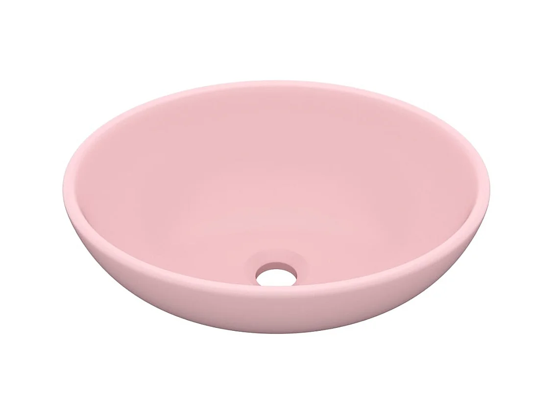 Lavabo ovale di lusso Rosa opaco 40x33 cm Ceramica