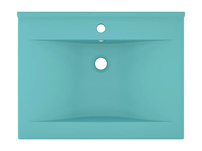 Lavabo avec trou de robinet Vert clair mat 60x46 cm Céramique