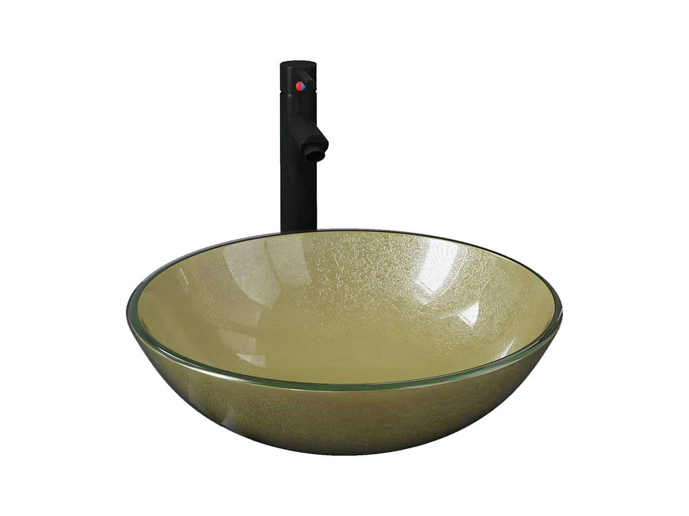 Lavabo de baño con grifo y desagüe pulsador Cristal templado