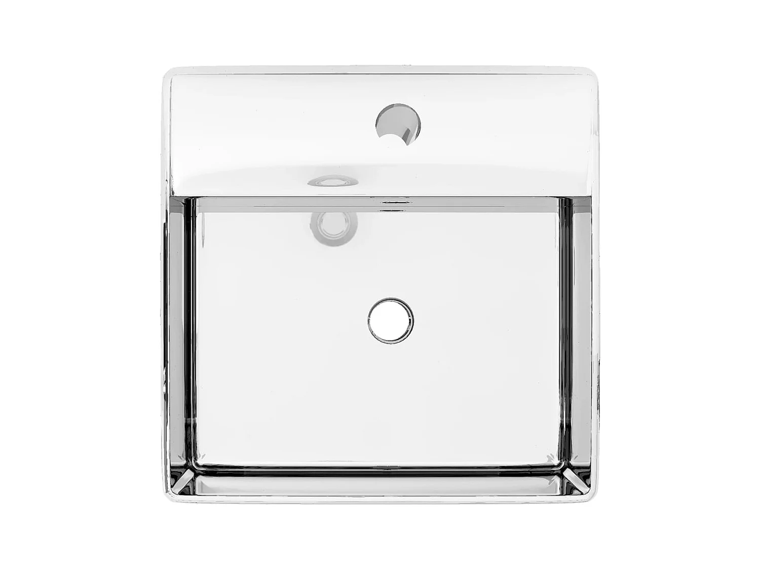 Wastafel met overloop 41 x 41 x 15 cm Keramiek Zilver