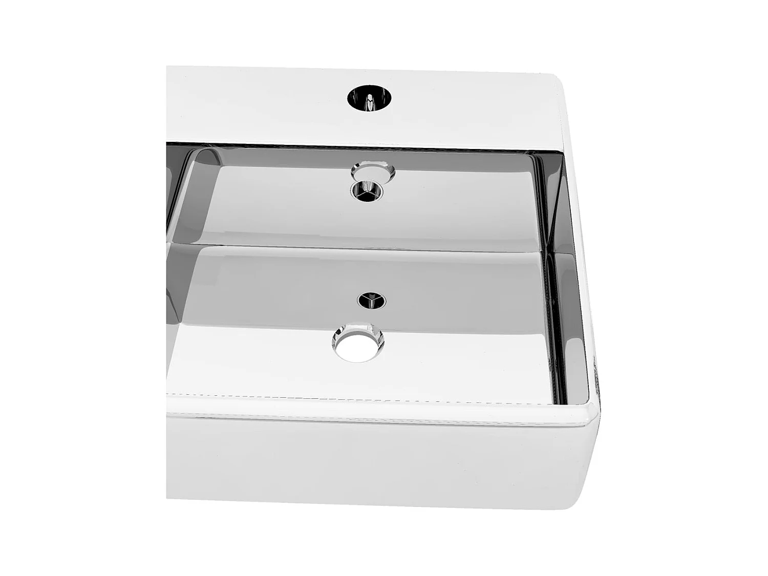 Wastafel met overloop 41 x 41 x 15 cm Keramiek Zilver