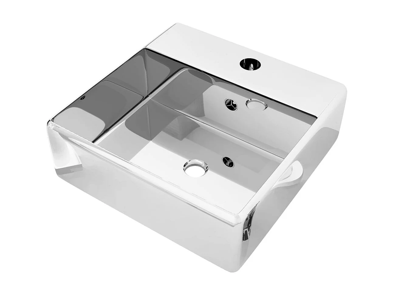 Lavabo con troppopieno 41 x 41 x 15 cm Ceramica Argento