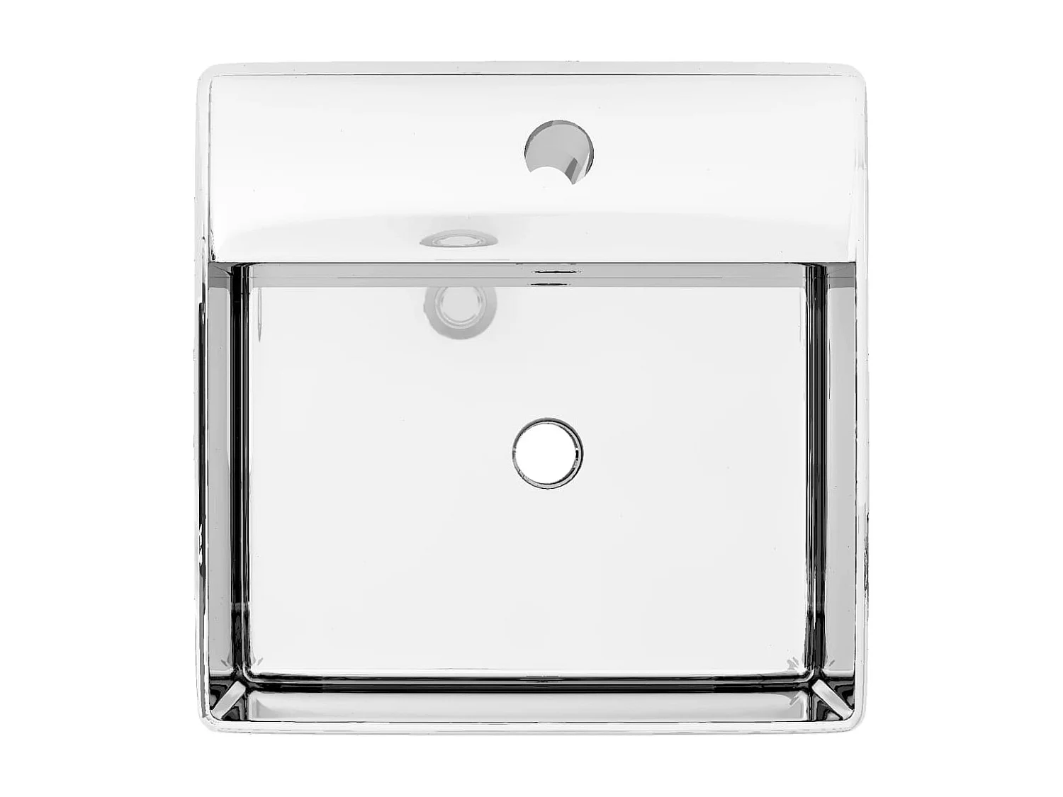 Lavabo con troppopieno 41 x 41 x 15 cm Ceramica Argento