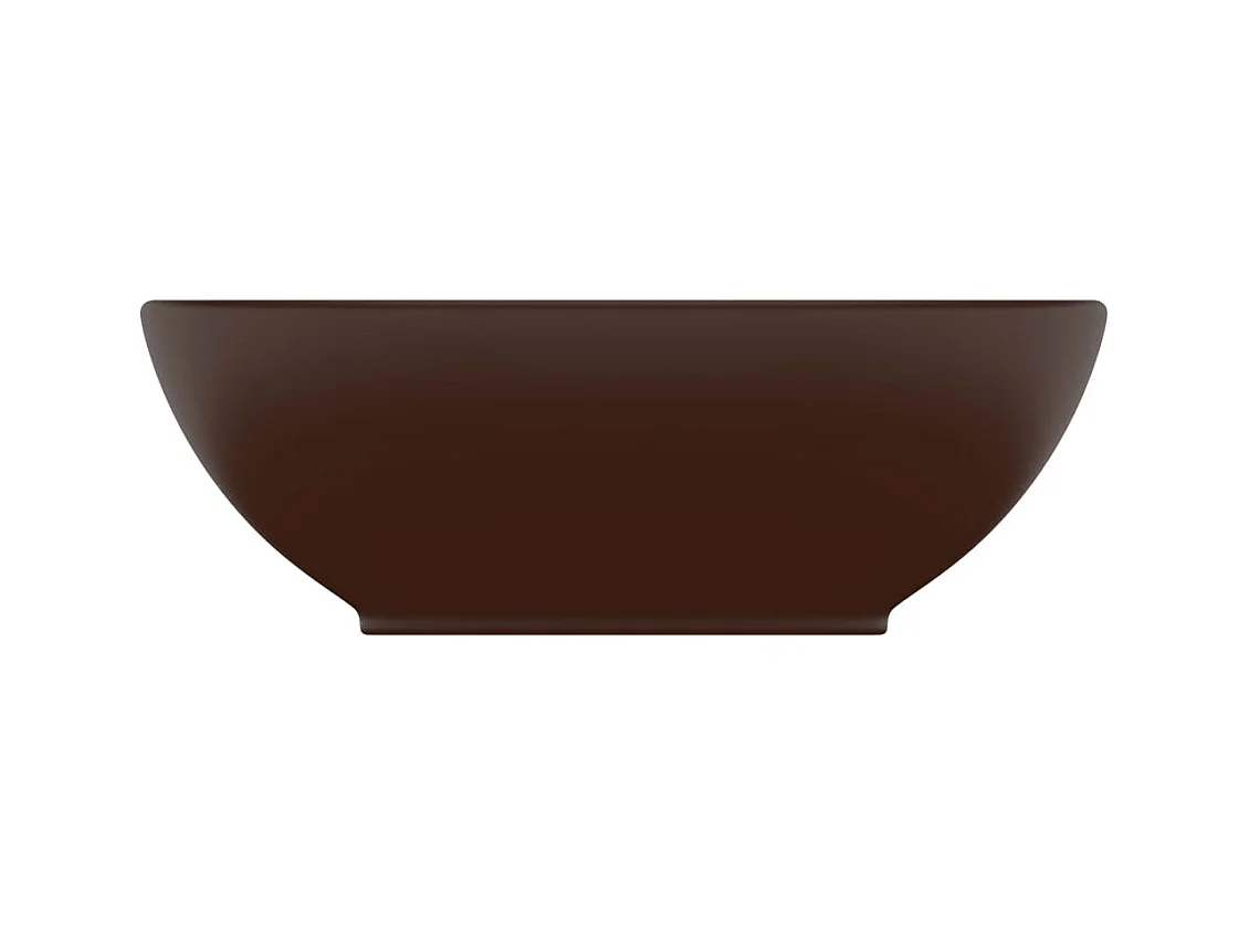 Lavabo ovalado de lujo Marrón oscuro mate 40x33 cm Cerámica