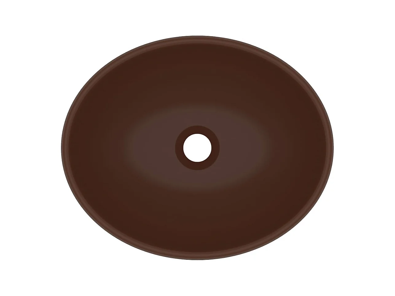 Lavabo ovalado de lujo Marrón oscuro mate 40x33 cm Cerámica
