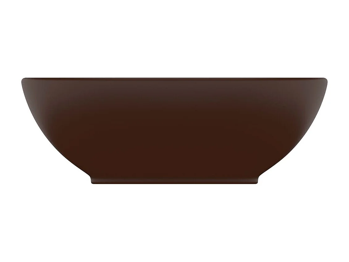 Lavabo ovalado de lujo Marrón oscuro mate 40x33 cm Cerámica