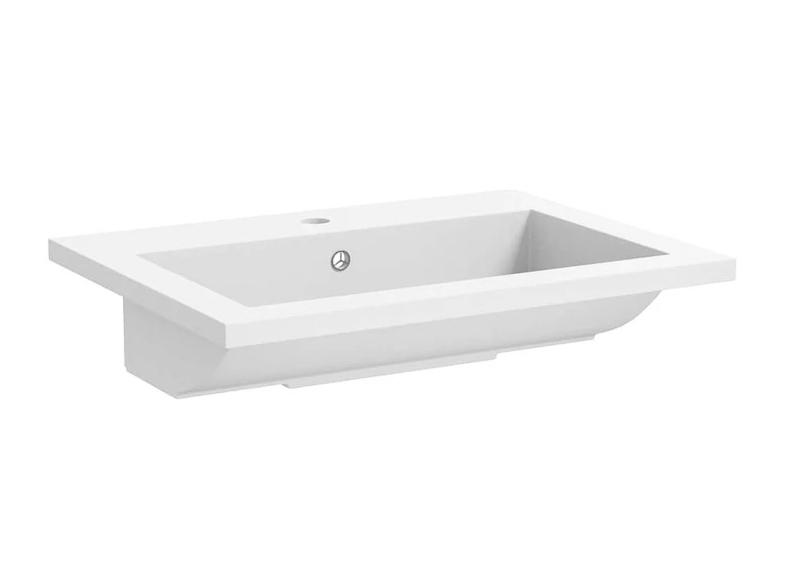 Lavabo de granito 600 x 450 x 120 mm Blanco