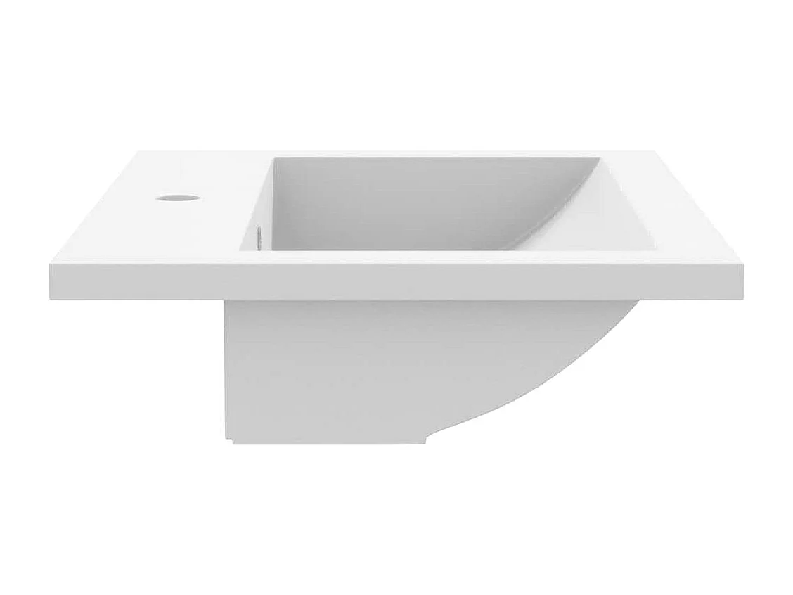 Lavabo de granito 600 x 450 x 120 mm Blanco