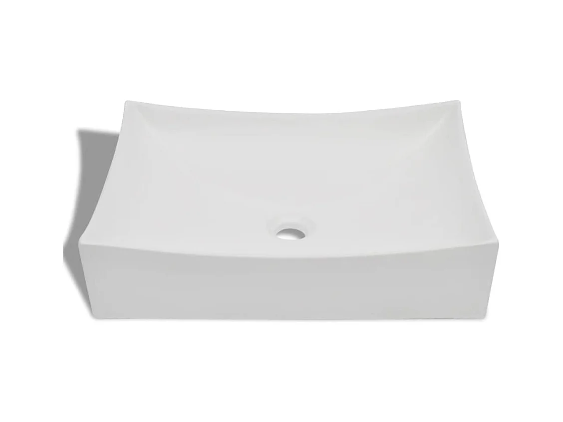 Glanzend witte keramische wastafel