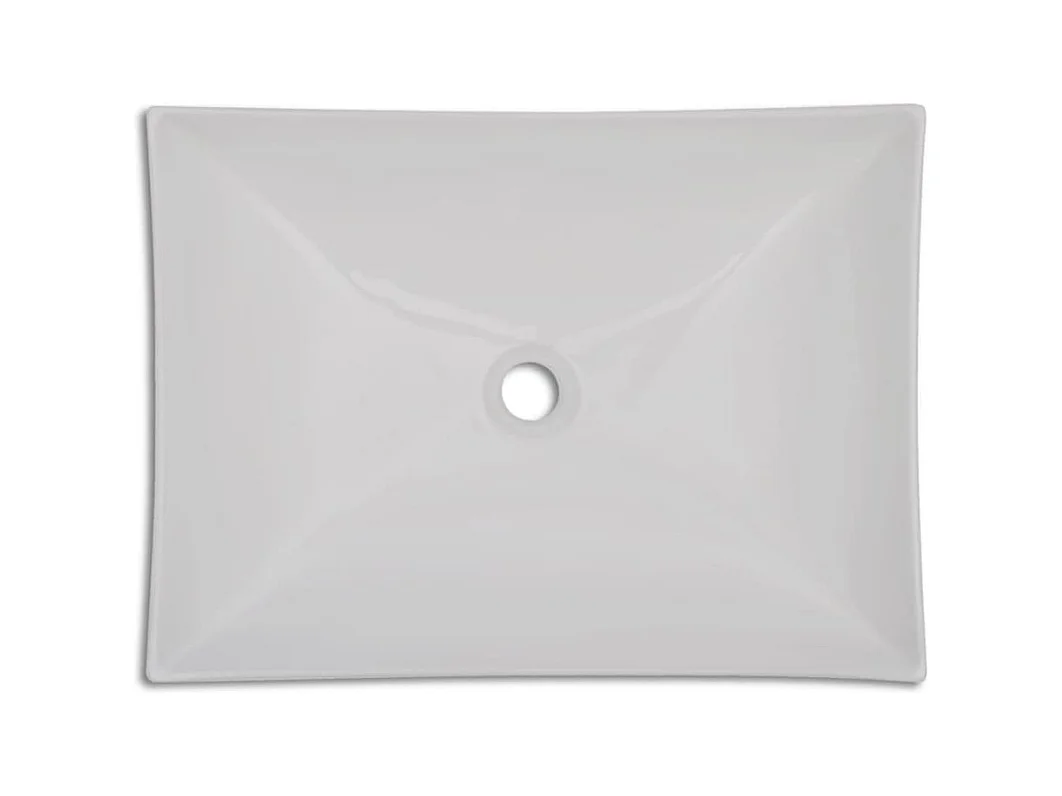 Glanzend witte keramische wastafel