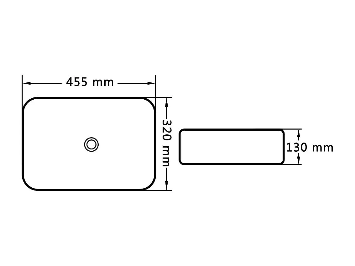 Lavabo 45,5x32x13 cm Cerámica Blanca