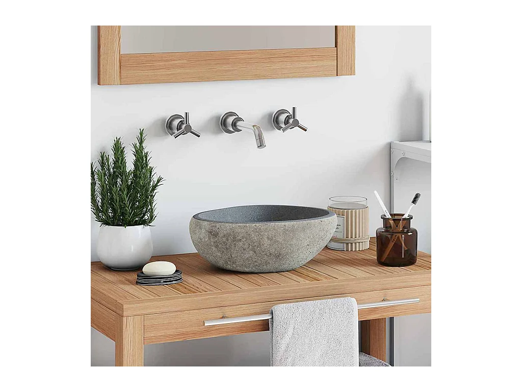 Lavabo ovalado de piedra de río (29-38)x(24-31) cm