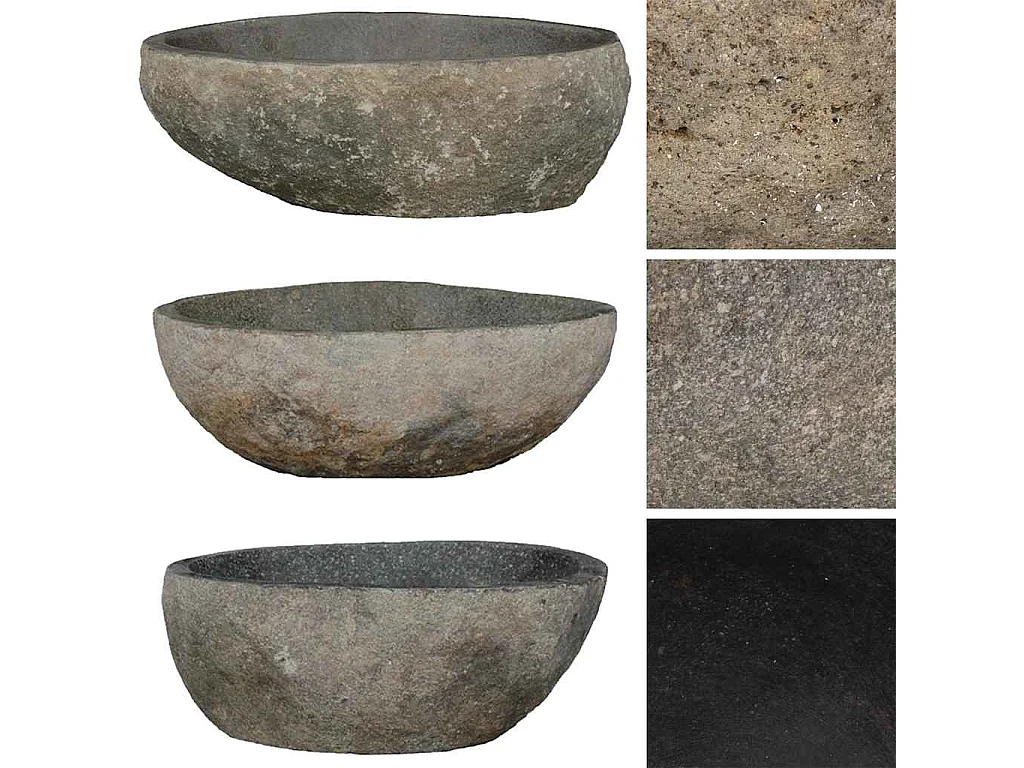 Lavabo ovalado de piedra de río (29-38)x(24-31) cm