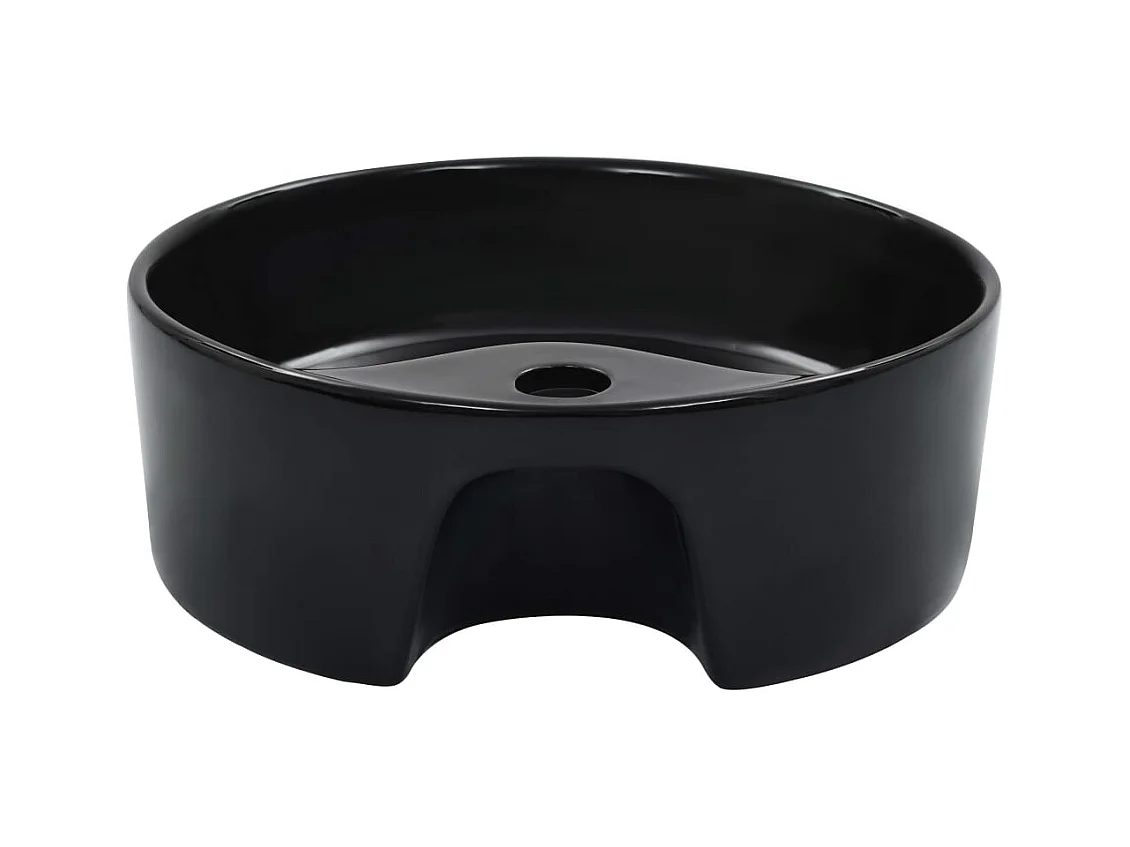 Lavabo avec trop-plein 36x13 cm Céramique Noir