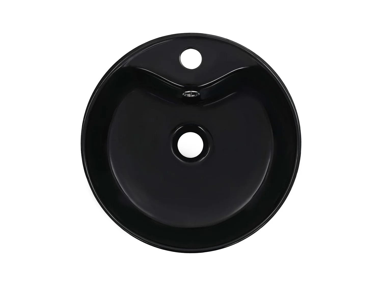 Lavabo avec trop-plein 36x13 cm Céramique Noir