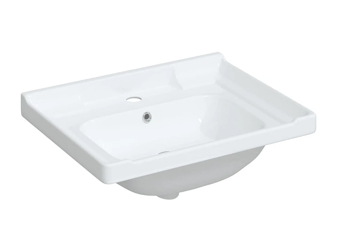 Lavabo de baño blanco 61x48x23cm rectangular de cerámica
