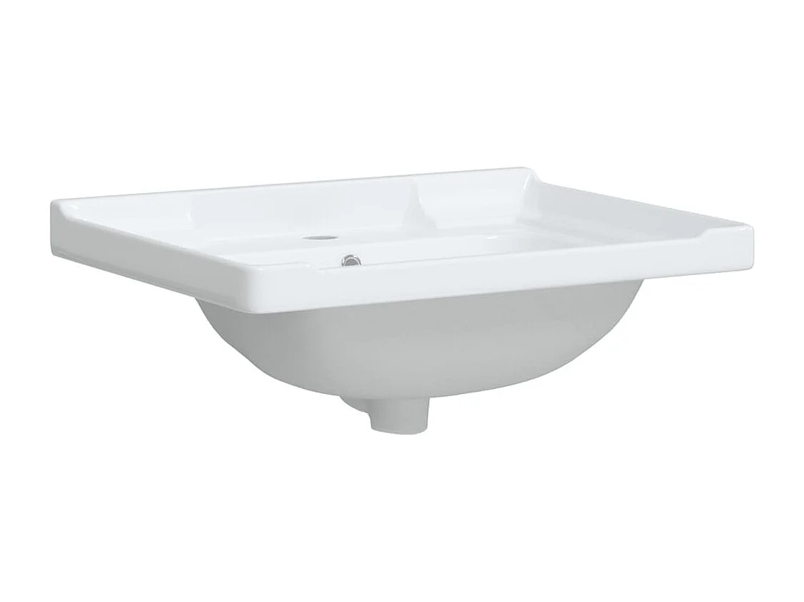 Lavabo de baño blanco 61x48x23cm rectangular de cerámica