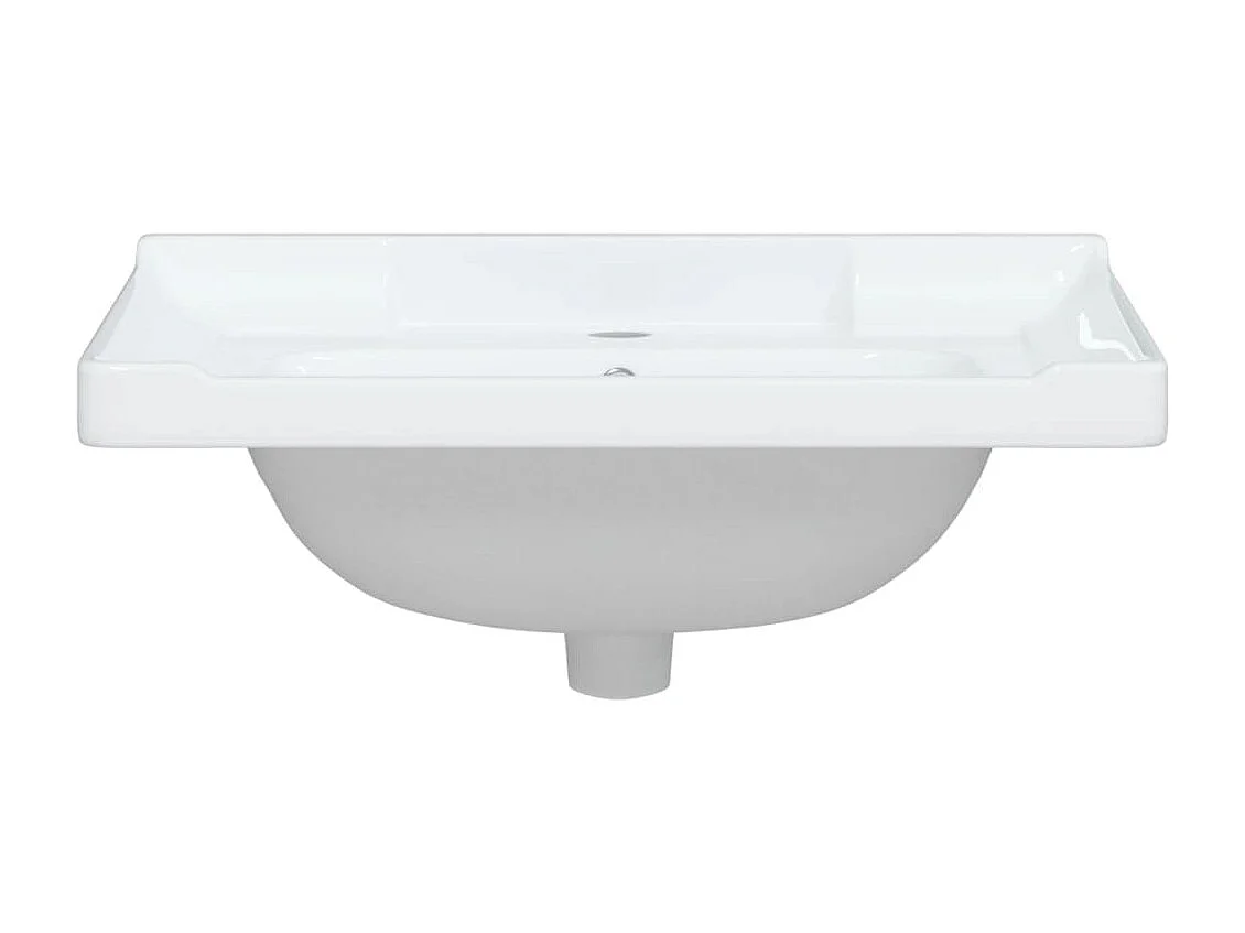 Lavabo de baño blanco 61x48x23cm rectangular de cerámica