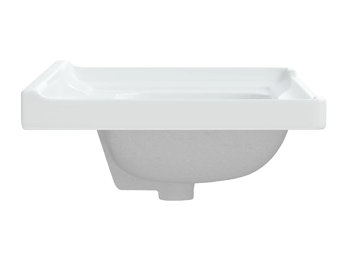 Lavabo de baño blanco 61x48x23cm rectangular de cerámica