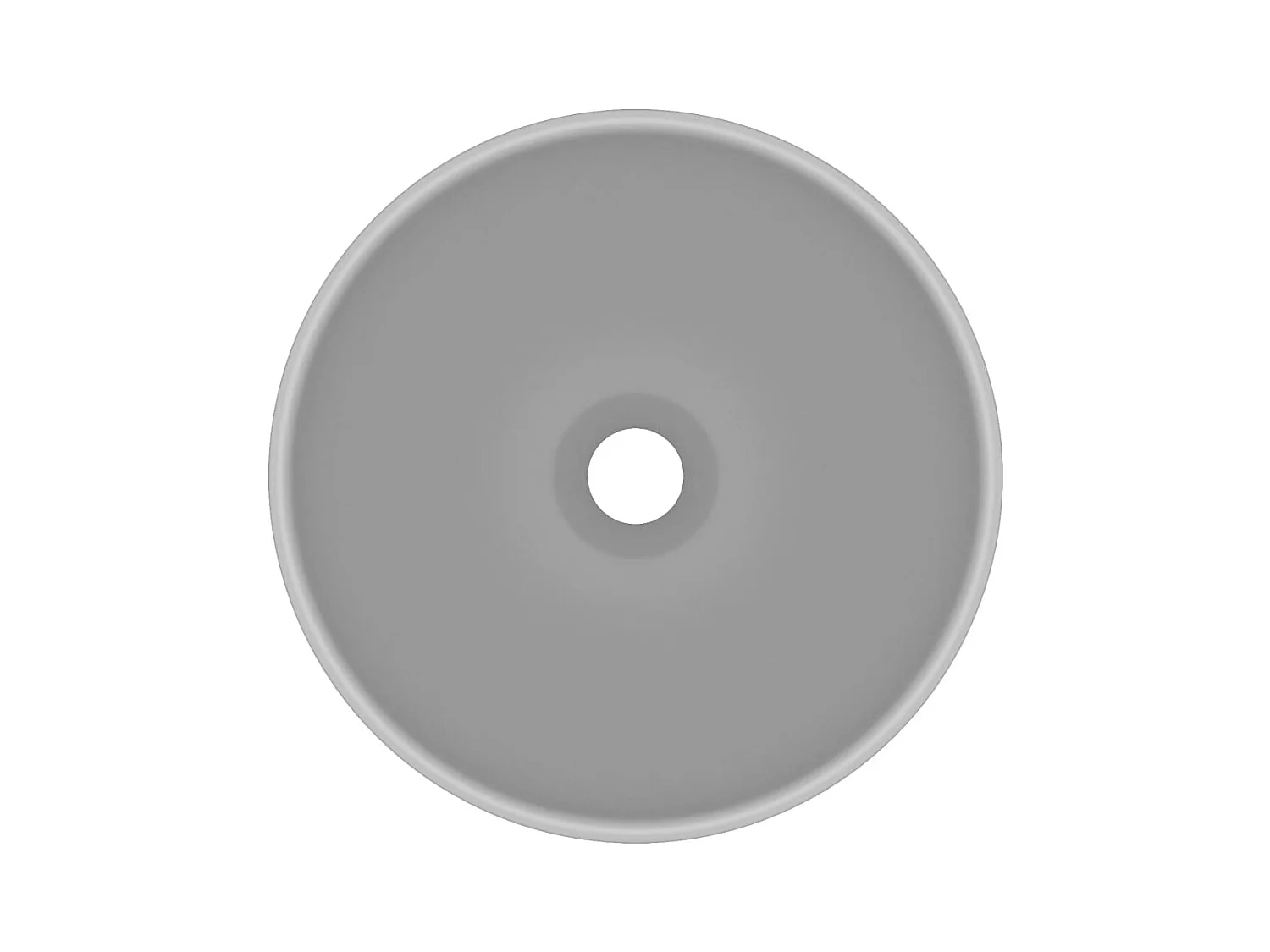 Lavabo de baño redondo de lujo gris claro mate 32,5 x 14 cm de cerámica