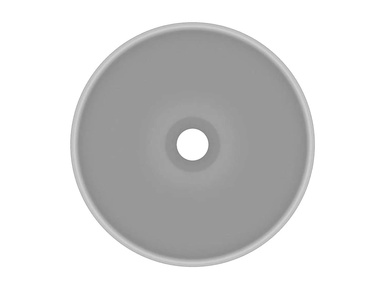 Lavabo de baño redondo de lujo gris claro mate 32,5 x 14 cm de cerámica