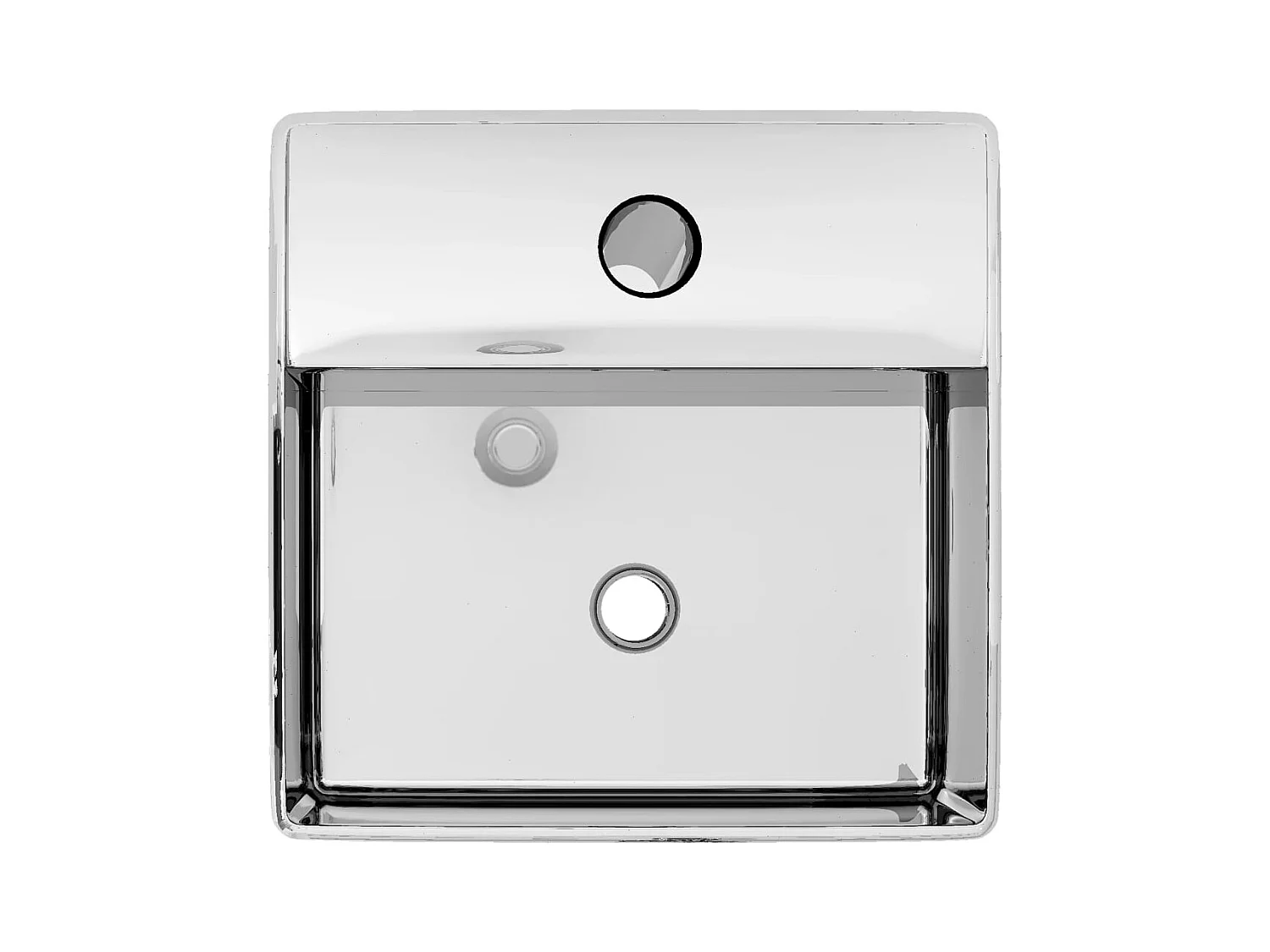 Lavabo con orificio para grifería 38x30x11,5 cm Cerámica Plata
