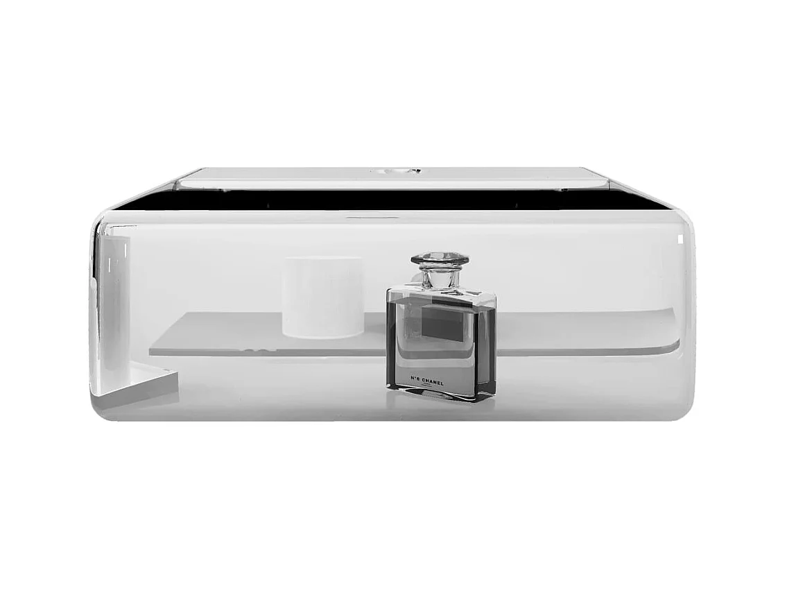 Lavabo con orificio para grifería 38x30x11,5 cm Cerámica Plata