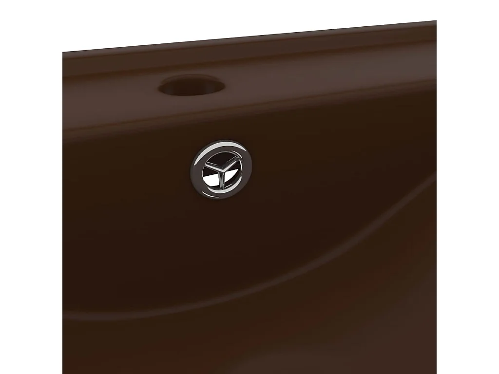 Lavabo con orificio para grifería Marrón oscuro mate 60x46 cm Cerámica