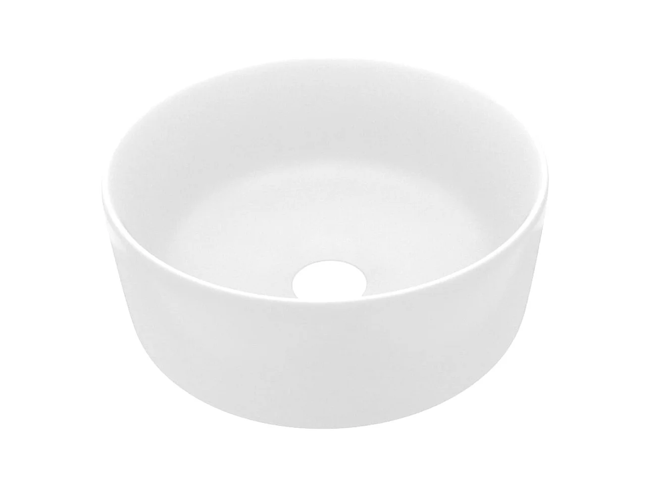 Lavabo redondo de lujo Blanco mate 40x15 cm Cerámica